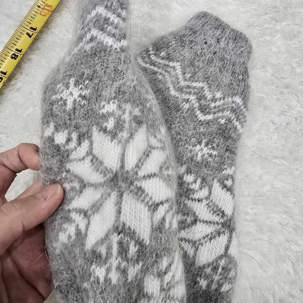 Handmade Goat Down Socks - 100% Natural Wool - Thick, Warm & Fuzzy Winter Socks - Picture 10 of 11